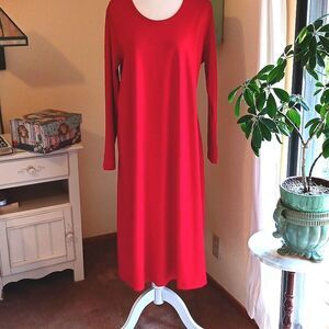 NEW Lands' End Vibrant Red Dress. Classic. Sheath.